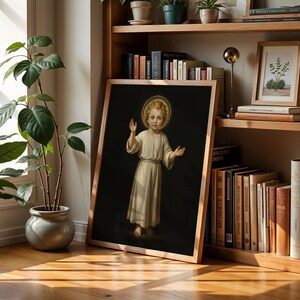 Heiliges Kind Jesus segnet, katholische Wand-Kunst-Druck, christliches Kinderzimmerdekor Bild 4