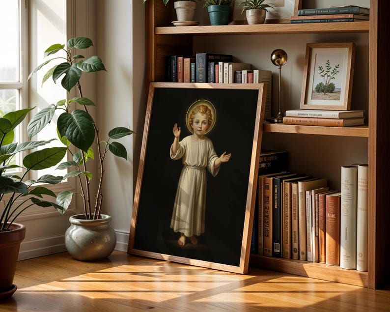 Heiliges Kind Jesus segnet, katholische Wand-Kunst-Druck, christliches Kinderzimmerdekor Bild 4