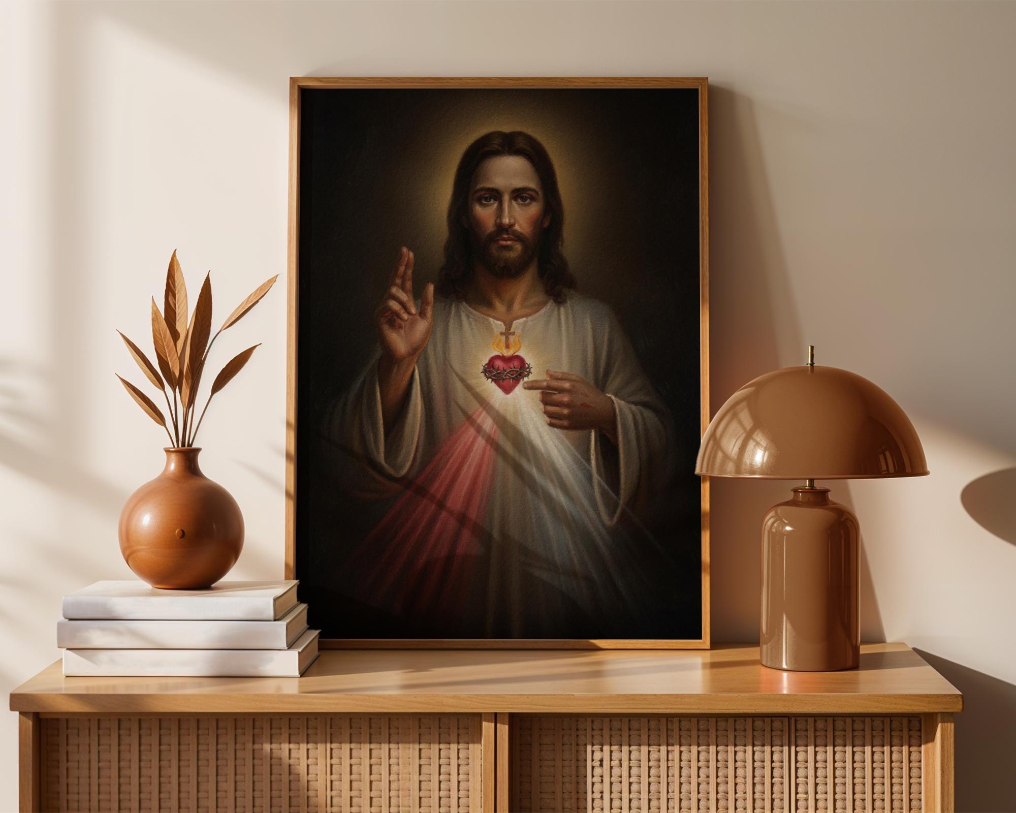 Mercy Rays Sacred Heart of Jesus, Divine Mercy Rays, Catholic Wall Art, Wedding ...
