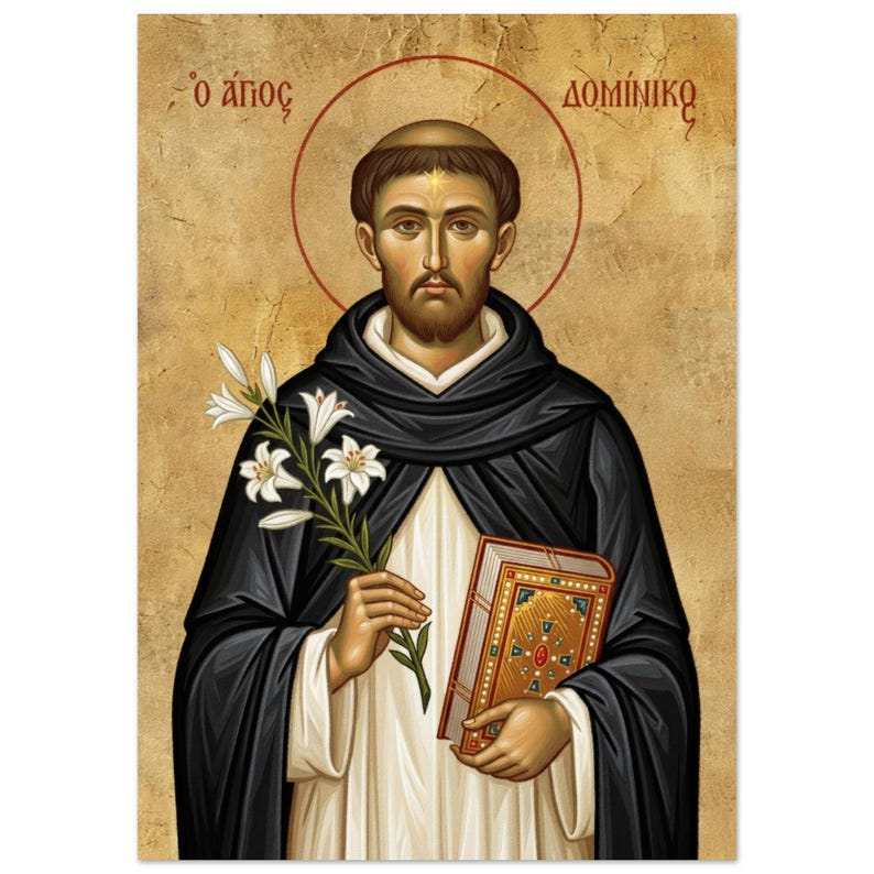 Saint Dominic Icon Print, Catholic Saint Wall Art for Prayer Corner - Etsy