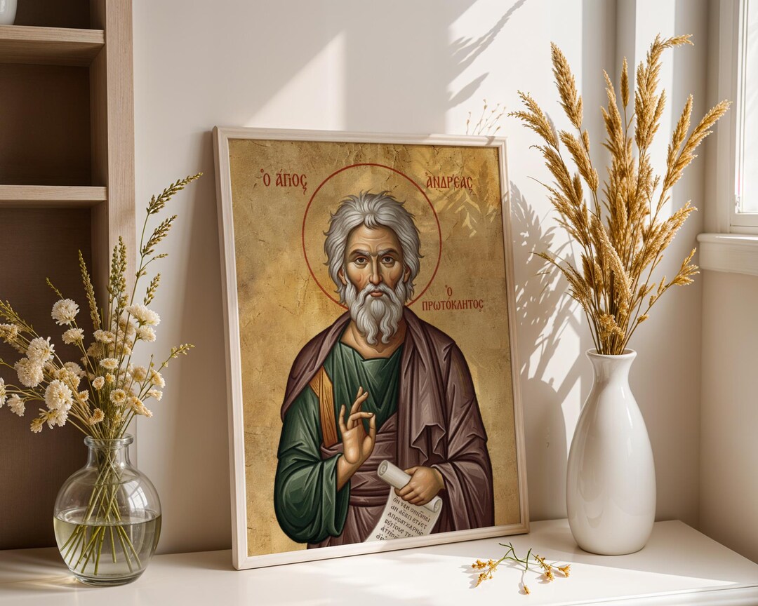Saint Andrew the Apostle Icon Print, First Called Art, Catholic Wall ...