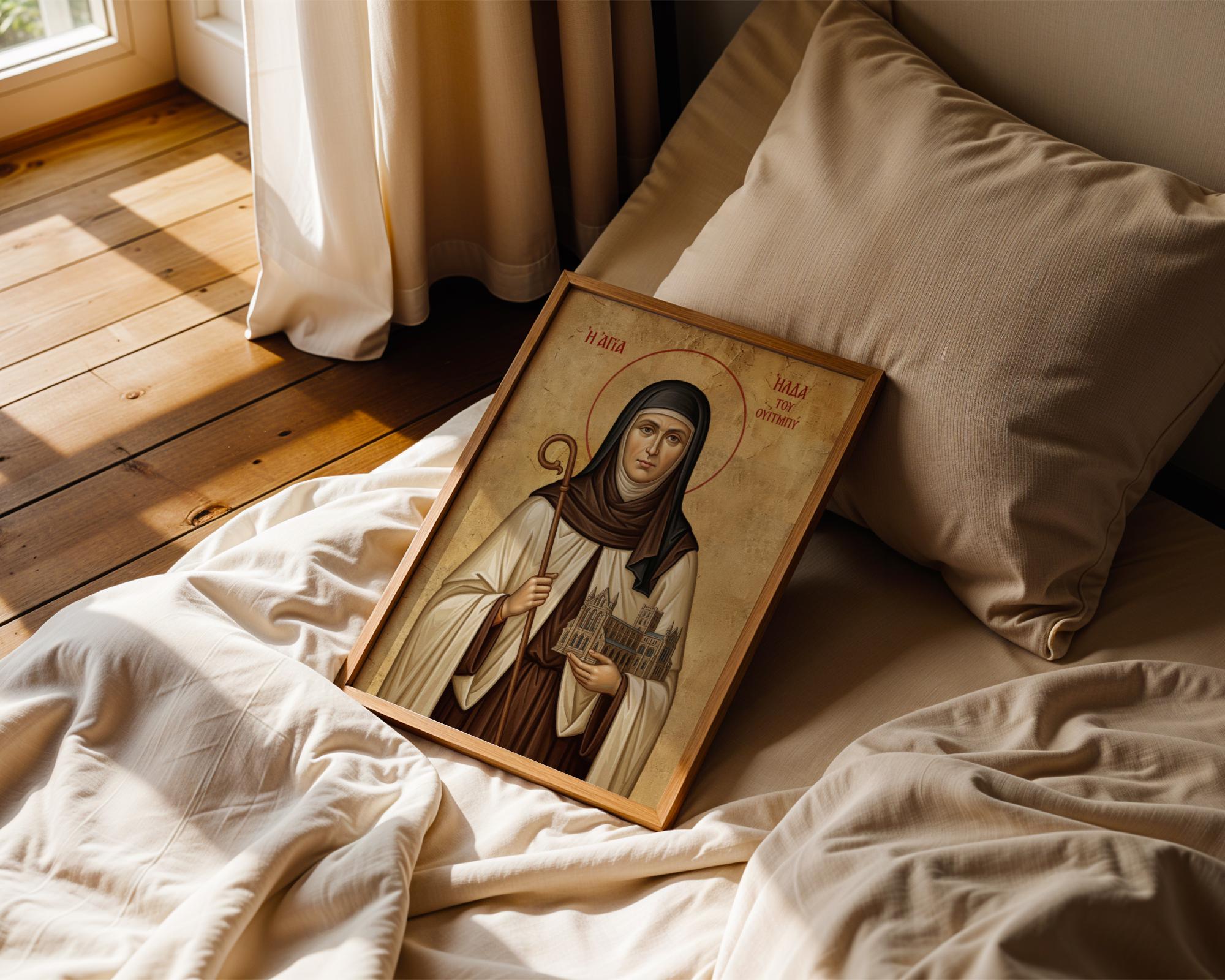 Saint Hilda of Whitby Icon Print, Abbey Founder Art, Catholic Wall ...