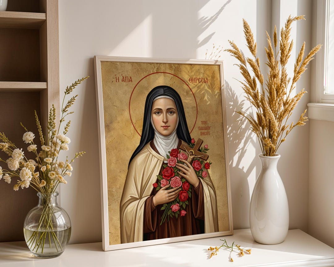 Saint Therese of Lisieux, Catholic Icon Print, Religious Wall Art - Etsy