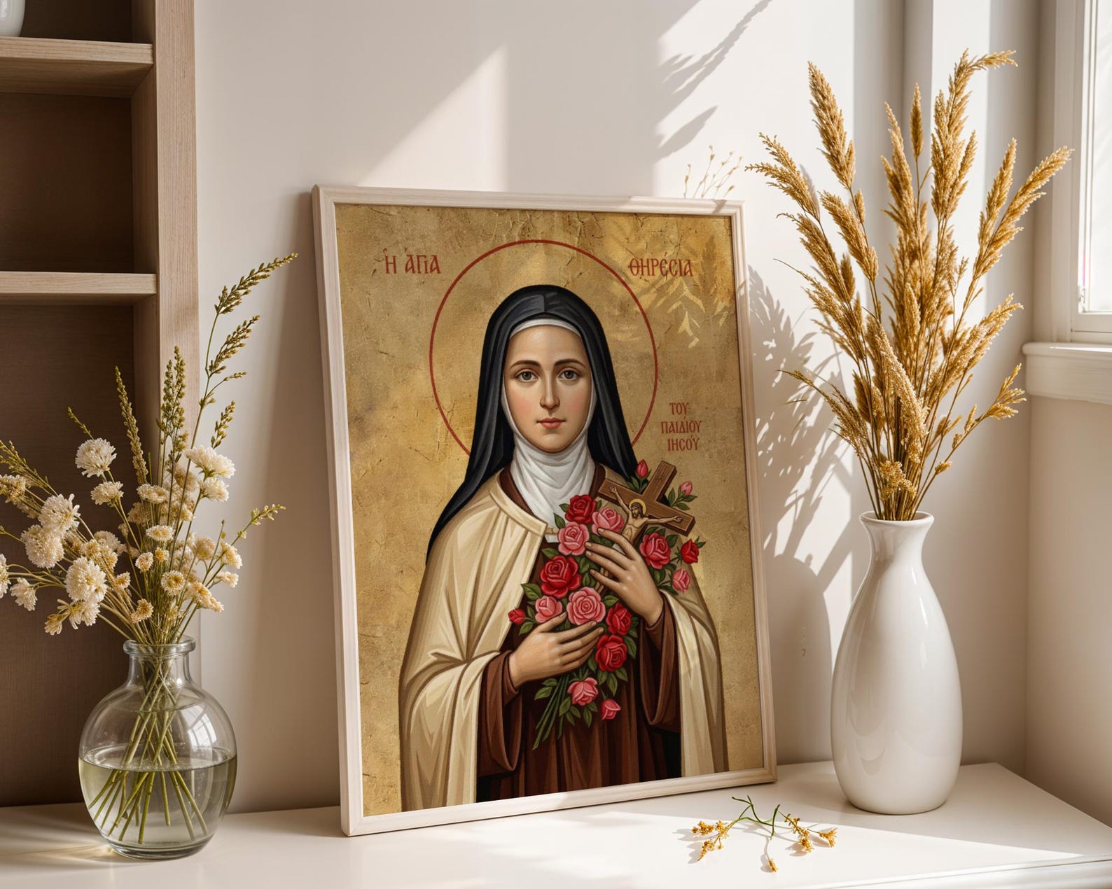 Saint Therese of Lisieux, Catholic Icon Print, Religious Wall Art