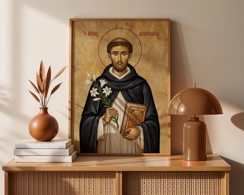Saint Dominic Icon Print, Catholic Saint Wall Art for Prayer Corner - Etsy