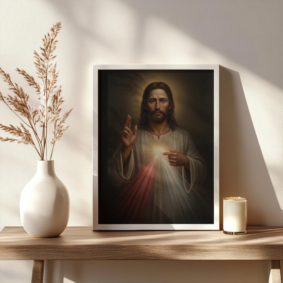 Divine Mercy of Jesus, Catholic Wall Art, Rays of Grace, Christian Home ...