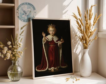 Infant Jesus the King, Catholic Wall Art Print, Christian Nursery and Home Decor