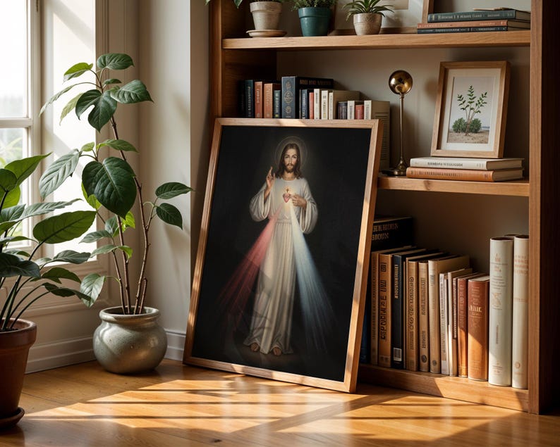 Mercy Rays Sacred Heart of Jesus, Divine Mercy Rays, Catholic Wall Art, Home Decor ...