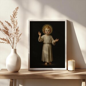 Heiliges Kind Jesus segnet, katholische Wand-Kunst-Druck, christliches Kinderzimmerdekor Bild 8