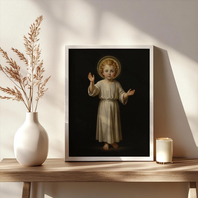 Heiliges Kind Jesus segnet, katholische Wand-Kunst-Druck, christliches Kinderzimmerdekor Bild 8