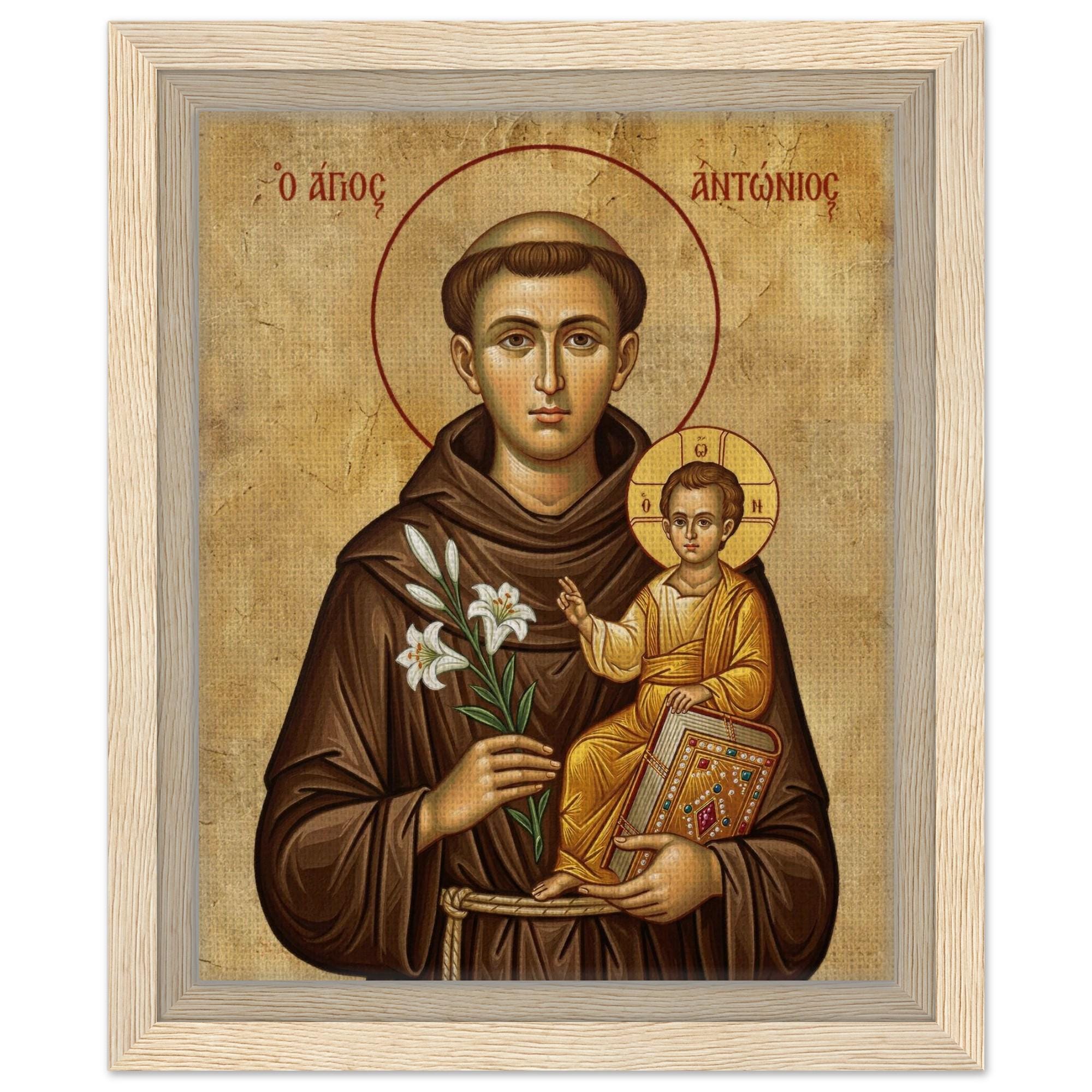 Saint Anthony of Padua Icon Print, Franciscan Saint Art, Catholic Wall ...