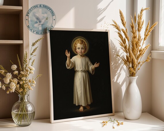 Holy Child Jesus Blessing, Catholic Wall Art Print, Christian Nursery Decor