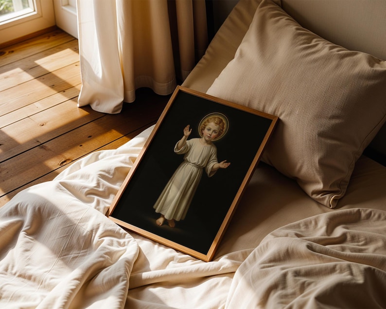 Heiliges Kind Jesus segnet, katholische Wand-Kunst-Druck, christliches Kinderzimmerdekor Bild 3