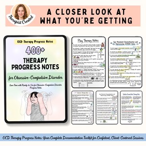 OCD Progress Notes, Therapy Documentation for CBT DBT Exposure Response Prevention Session Notes, Counselors and Psychologists image 2