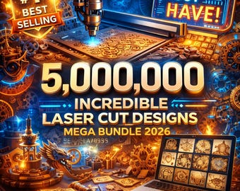 Pakiet ponad 5 000 000 projektów wycinanych laserowo (pliki SVG, DXF, AI, PDF – do pobrania w wersji cyfrowej)