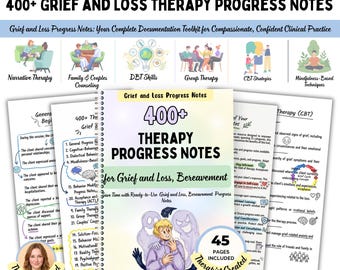 Grief Progress Notes, 400+ Bereavement Therapy Notes, Grief & Loss Counseling, Mental Health Documentation, Clinical Session Notes