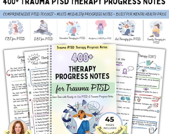 PTSD Trauma Therapy Progress Notes EMDR Cbt DBT Exposure Therapy Session Documentation Counseling Tools Clinical Notes Therapist Reference