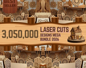 Pakiet ponad 3 050 000 projektów wycinanych laserowo (pliki SVG, DXF, AI, PDF – do pobrania w wersji cyfrowej)