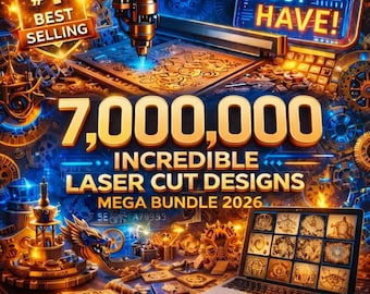 Pakiet ponad 7 000 000 projektów wycinanych laserowo (pliki SVG, DXF, AI, PDF – do pobrania w wersji cyfrowej)