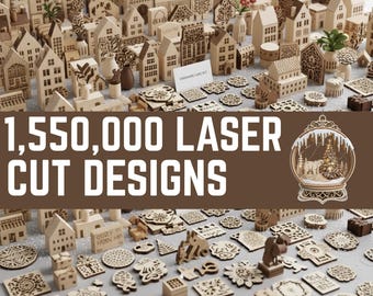 Pakiet ponad 1 550 000 projektów wycinanych laserowo (pliki SVG, DXF, AI, PDF – do pobrania w wersji cyfrowej)