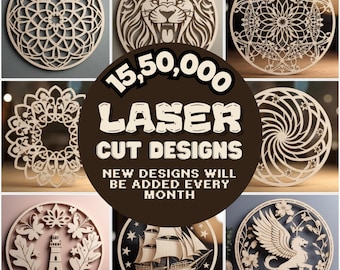 Pakiet ponad 15 50 000 projektów wycinanych laserowo (pliki SVG, DXF, AI, PDF – do pobrania w wersji cyfrowej)