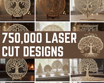 Pakiet ponad 750 000 projektów wycinanych laserowo (pliki SVG, DXF, AI, PDF – do pobrania w wersji cyfrowej)