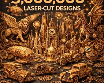 Pakiet ponad 3 000 000 projektów wycinanych laserowo (pliki SVG, DXF, AI, PDF – do pobrania w wersji cyfrowej)