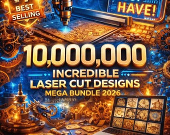 Pakiet ponad 10 000 000 elementów ciętych laserowo (pliki SVG, DXF, AI, PDF – pobieranie cyfrowe)