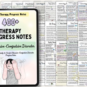OCD Progress Notes, Therapy Documentation for CBT DBT Exposure Response Prevention Session Notes, Counselors and Psychologists image 4