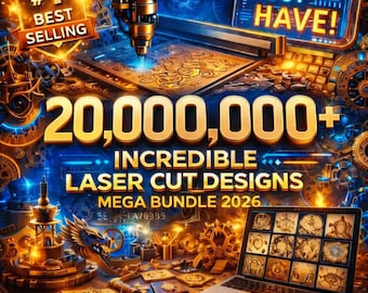 Pakiet ponad 20 000 000 elementów ciętych laserowo (pliki SVG, DXF, AI, PDF – pobieranie cyfrowe)