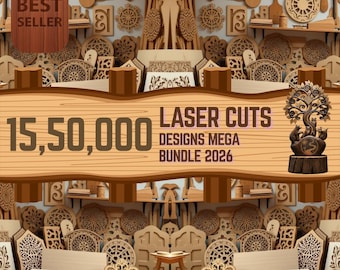 Pakiet ponad 15 50 000 projektów wycinanych laserowo (pliki SVG, DXF, AI, PDF – do pobrania w wersji cyfrowej)