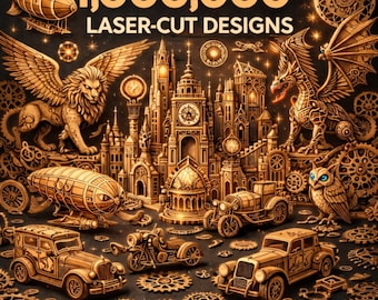 Pakiet ponad 1 000 000 projektów wycinanych laserowo (pliki SVG, DXF, AI, PDF – do pobrania w wersji cyfrowej)