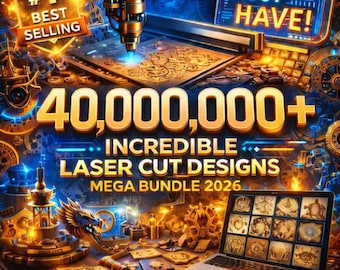 Pakiet ponad 40 000 000 elementów ciętych laserowo (pliki SVG, DXF, AI, PDF – pobieranie cyfrowe)