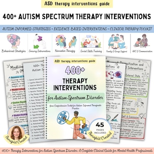 Guía de más de 400 intervenciones terapéuticas para el TEA: TCC, DBT, Act, Cuaderno de trabajo para terapeutas de autismo, Habilidades sociales, Regulación emocional, Herramienta de apoyo conductual