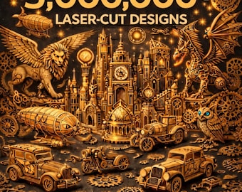 Pakiet ponad 5 000 000 projektów wycinanych laserowo (pliki SVG, DXF, AI, PDF – do pobrania w wersji cyfrowej)