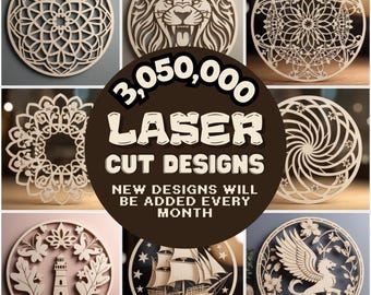 Pakiet ponad 3 050 000 projektów wycinanych laserowo (pliki SVG, DXF, AI, PDF – do pobrania w wersji cyfrowej)