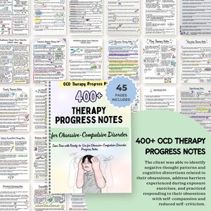 OCD Progress Notes, Therapy Documentation for CBT DBT Exposure Response Prevention Session Notes, Counselors and Psychologists image 5