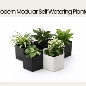 Modern Self Watering Planter | Minimalist Indoor Plant Pot | Modular Design Planter