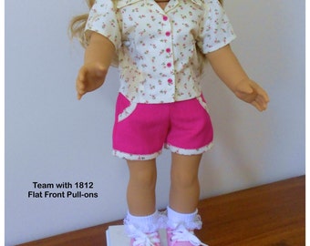 Doll Clothes Blouse Pattern, Open Neck, Fits 18" Dolls (PDF Pattern)