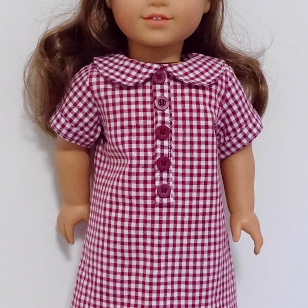 Uniform No.1-18, School Summer Dress or Classic A-Line Dress to fit popular 18" Dolls, Pattern by Valspierssews