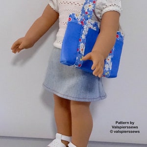 Tasche No. 4 HiLo Doll Tote, Schnittmuster von Valspierssews, passend für 18&quot;Puppen, Einfach zu machen, PDF Instant Download