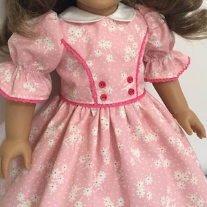 18&quot; doll clothes pattern, vintage look with puffed sleeves, gathered skirt, medium difficulty sewing pattern with step by step instructions
