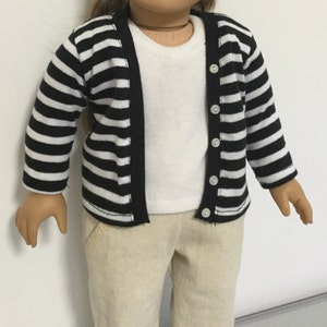 1801 Module 3. Classic cardigan with neck band. Fits popular 18&quot; dolls, Valspierssews