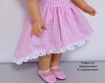 FF31 Fashion File Sweetheart Neckline HiLo Skirt Dress, Fits popular 18" Dolls, Valspierssews Doll Clothes Pattern