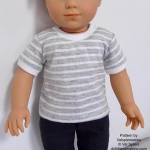 1874 T-Shirt for Boy Dolls, Tailored Masculine Relaxed Fit, Fits 17" baby Born dolls and, Fits popular 18" dolls, Valspierssews Pattern