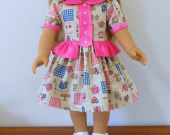 1804a Add-on Bibs, Use with 1804 The 18"Dress, Valspierssews Doll Clothes Pattern, Fits Popular 18" Dolls
