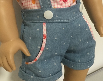 Pantalones cortos con dobladillo para muñecas de 18" en estilo años 50, aptos para muñecas populares de 18", descarga instantánea en PDF, patrón de ropa para muñecas de Valspierssews