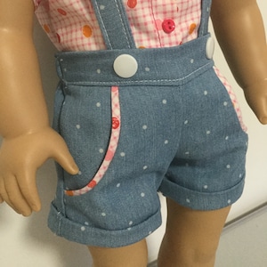 18&quot;Puppe kurze Hose mit Bündchen im 50er Jahre Stil, passend für beliebte 18&quot; Puppen, PDF Sofortdownload, Puppenkleidung Schnittmuster by Valspierssews