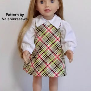 2047, A-Line Pinafore, Valspierssews Doll Clothes Pattern, Fits 20" Dolls like Australian Girl Doll, Easy Pattern