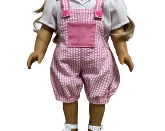 18" Doll Clothes Pattern, Dungaree Romper with Straps (PDF Pattern)